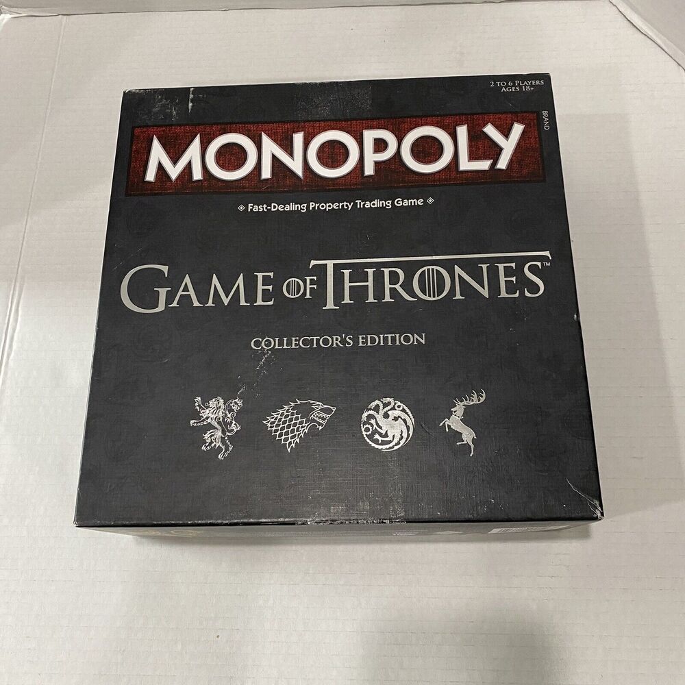 Monopoly Game Of Thrones Winning Moves Collectors Edition Square Box Complete